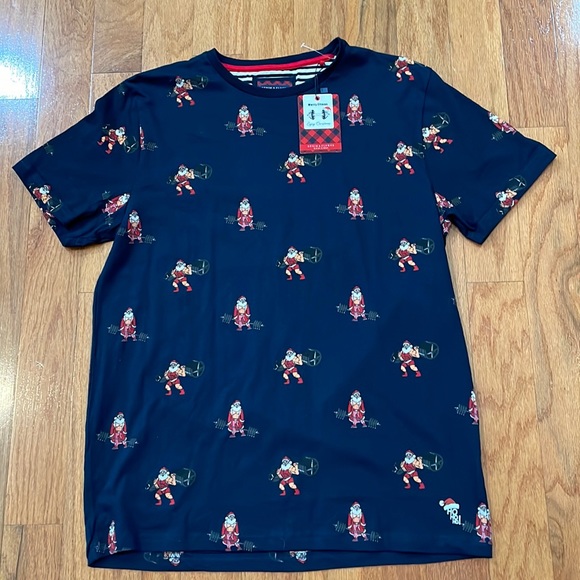 Denim & Flower Other - Denim and Flower Ricky Singh Santa Merry Fitness Shirt Size Large Short Sleeve